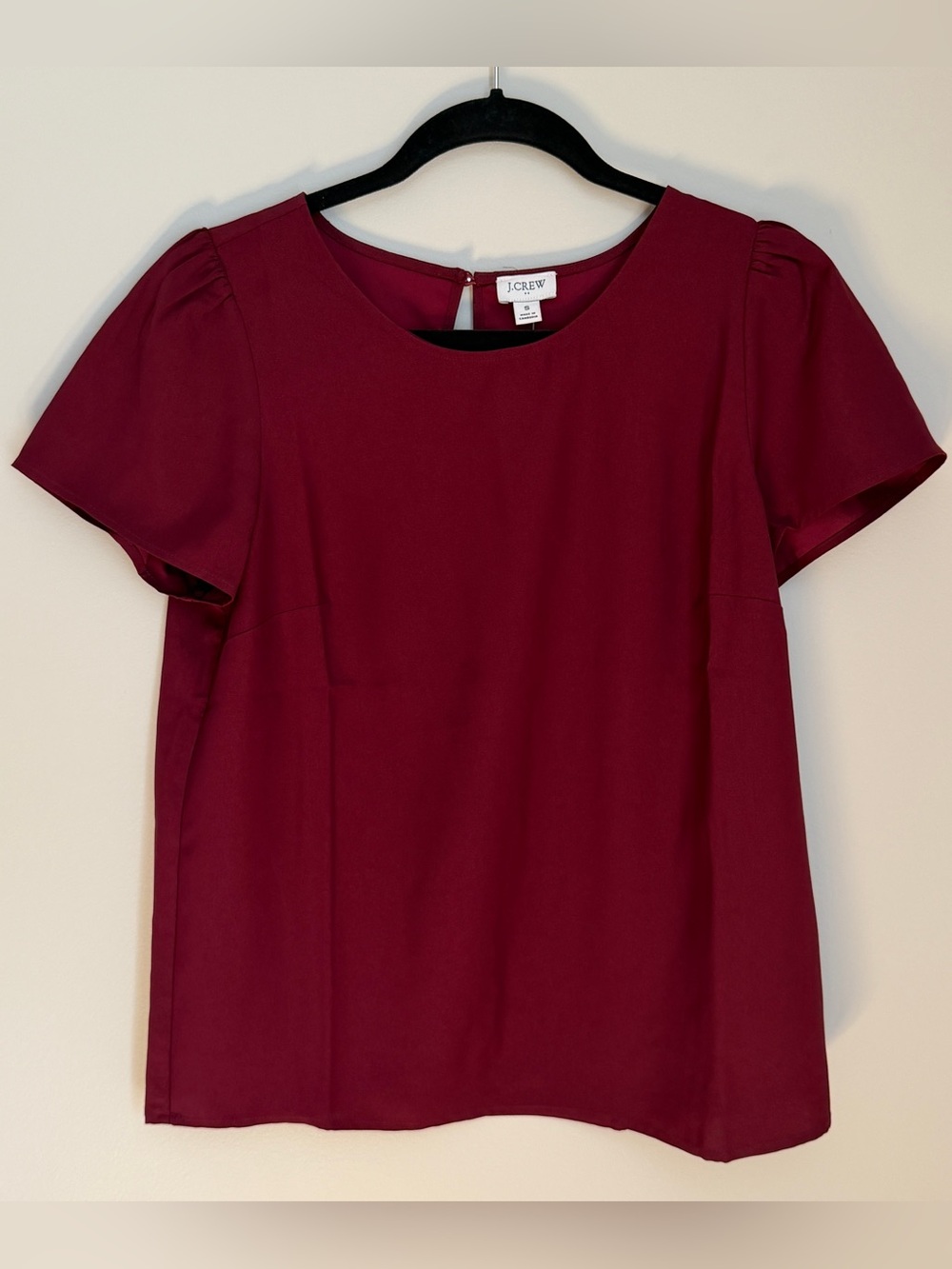 J.Crew Burgundy Crepe Keyhole Top - Small NWT
